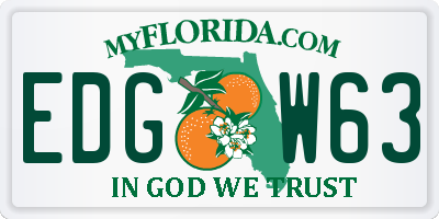 FL license plate EDGW63