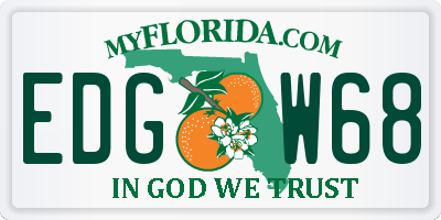 FL license plate EDGW68