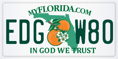 FL license plate EDGW80