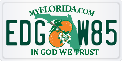 FL license plate EDGW85