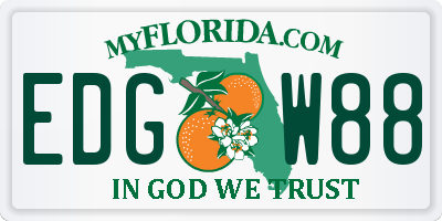 FL license plate EDGW88