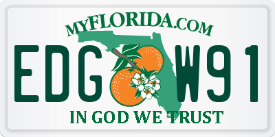 FL license plate EDGW91