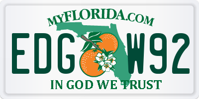 FL license plate EDGW92
