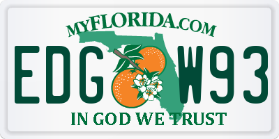FL license plate EDGW93