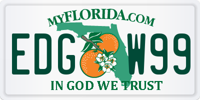 FL license plate EDGW99