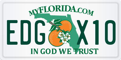 FL license plate EDGX10