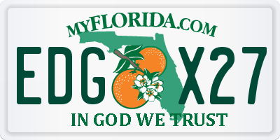 FL license plate EDGX27