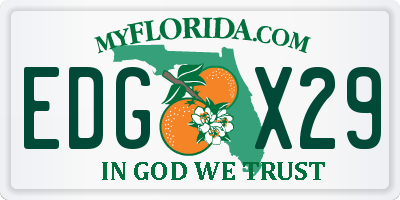 FL license plate EDGX29