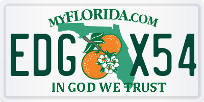 FL license plate EDGX54