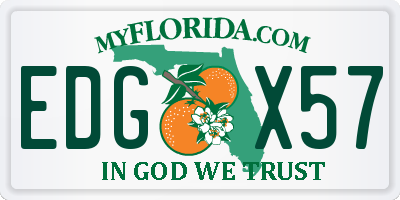 FL license plate EDGX57
