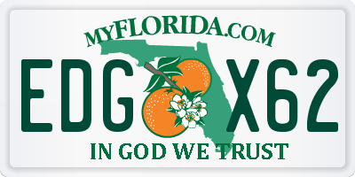 FL license plate EDGX62