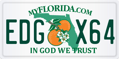 FL license plate EDGX64