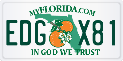 FL license plate EDGX81
