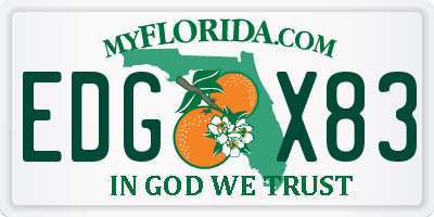 FL license plate EDGX83