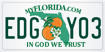 FL license plate EDGY03