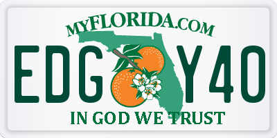 FL license plate EDGY40