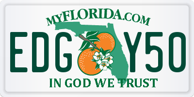 FL license plate EDGY50