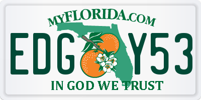 FL license plate EDGY53