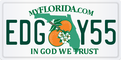 FL license plate EDGY55