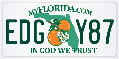 FL license plate EDGY87