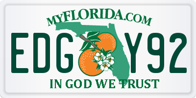 FL license plate EDGY92