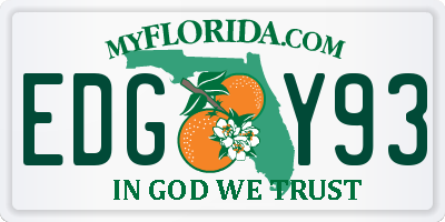 FL license plate EDGY93