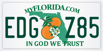 FL license plate EDGZ85
