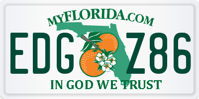 FL license plate EDGZ86