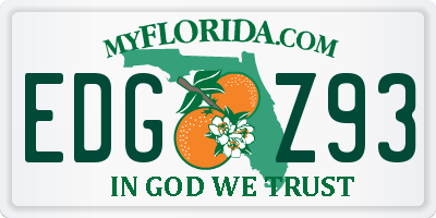 FL license plate EDGZ93