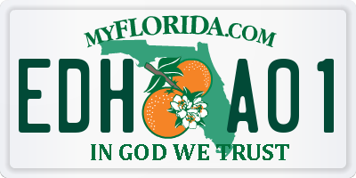 FL license plate EDHA01