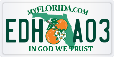FL license plate EDHA03