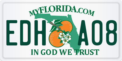 FL license plate EDHA08