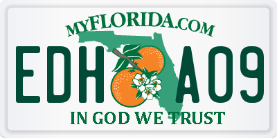 FL license plate EDHA09