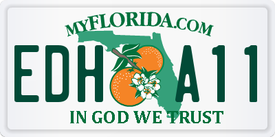 FL license plate EDHA11