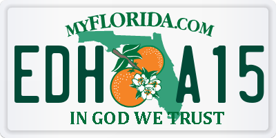 FL license plate EDHA15