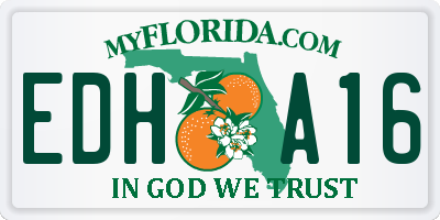 FL license plate EDHA16