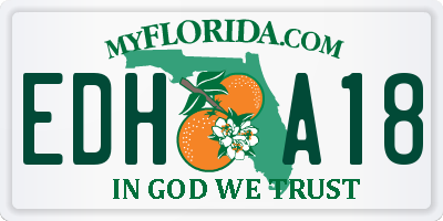 FL license plate EDHA18