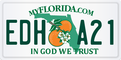 FL license plate EDHA21