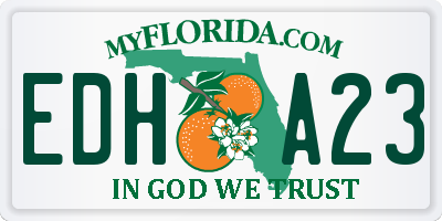 FL license plate EDHA23