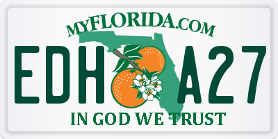 FL license plate EDHA27
