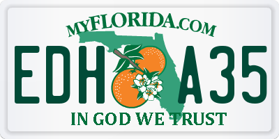 FL license plate EDHA35