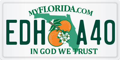 FL license plate EDHA40