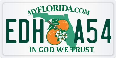 FL license plate EDHA54