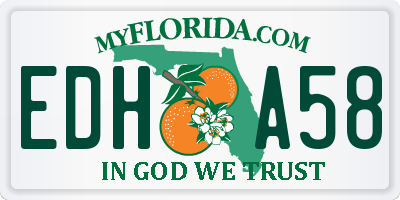 FL license plate EDHA58