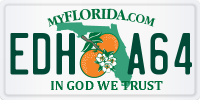 FL license plate EDHA64