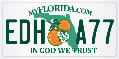 FL license plate EDHA77