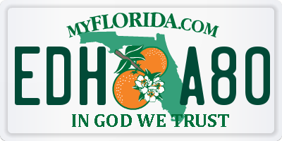 FL license plate EDHA80