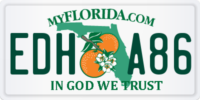 FL license plate EDHA86