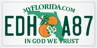 FL license plate EDHA87