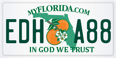 FL license plate EDHA88